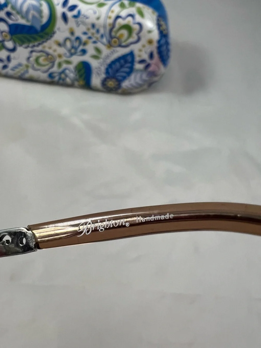 Brighton Women’s Silver Tone Floral Handmade Sunglasses With Case
